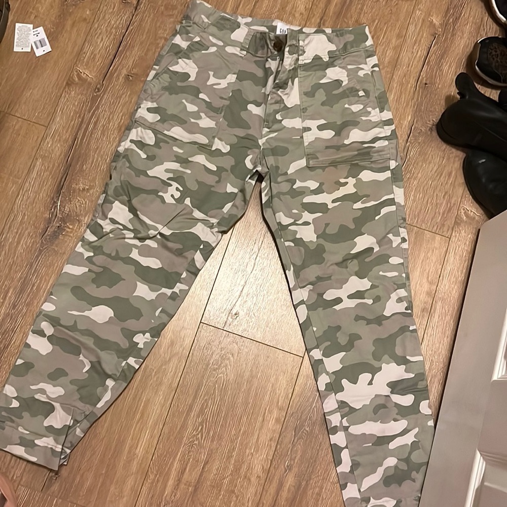 Gap, Girlfriend Khaki Pants, Army Print